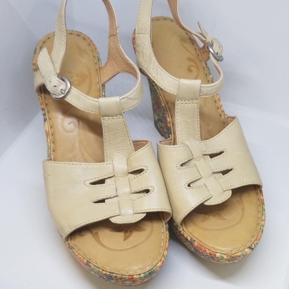 Born Rebecka natural wedge sandals 9/40.5